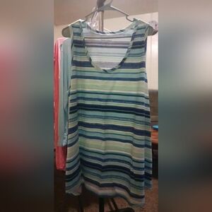 Woman Within Multicolor Striped Sleeveless Top